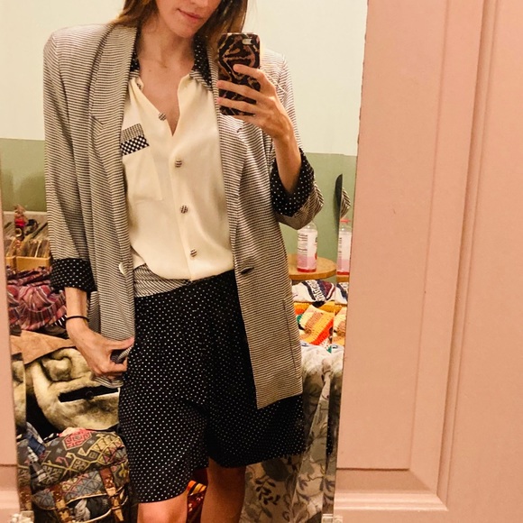 Vintage 90s Gingham Shorts Suit Set - Picture 2 of 11